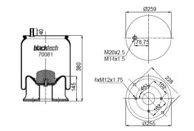 Black Tech RML70081C - Fuelle Suspension  MERCEDES/ HENDRICKSON