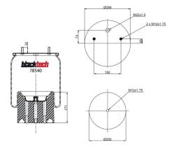 Black Tech RML78540CP - FUELLE DE SUSPENSION AIRE