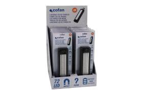 Cofan 04503145 - EXPOSITOR 12 UDS LINTERNA 72 LED IMAN/GANCHO