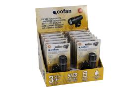 Cofan 04503151 - EXPOSITOR 12 UDS LINTERNA LED FARO BICICLETA